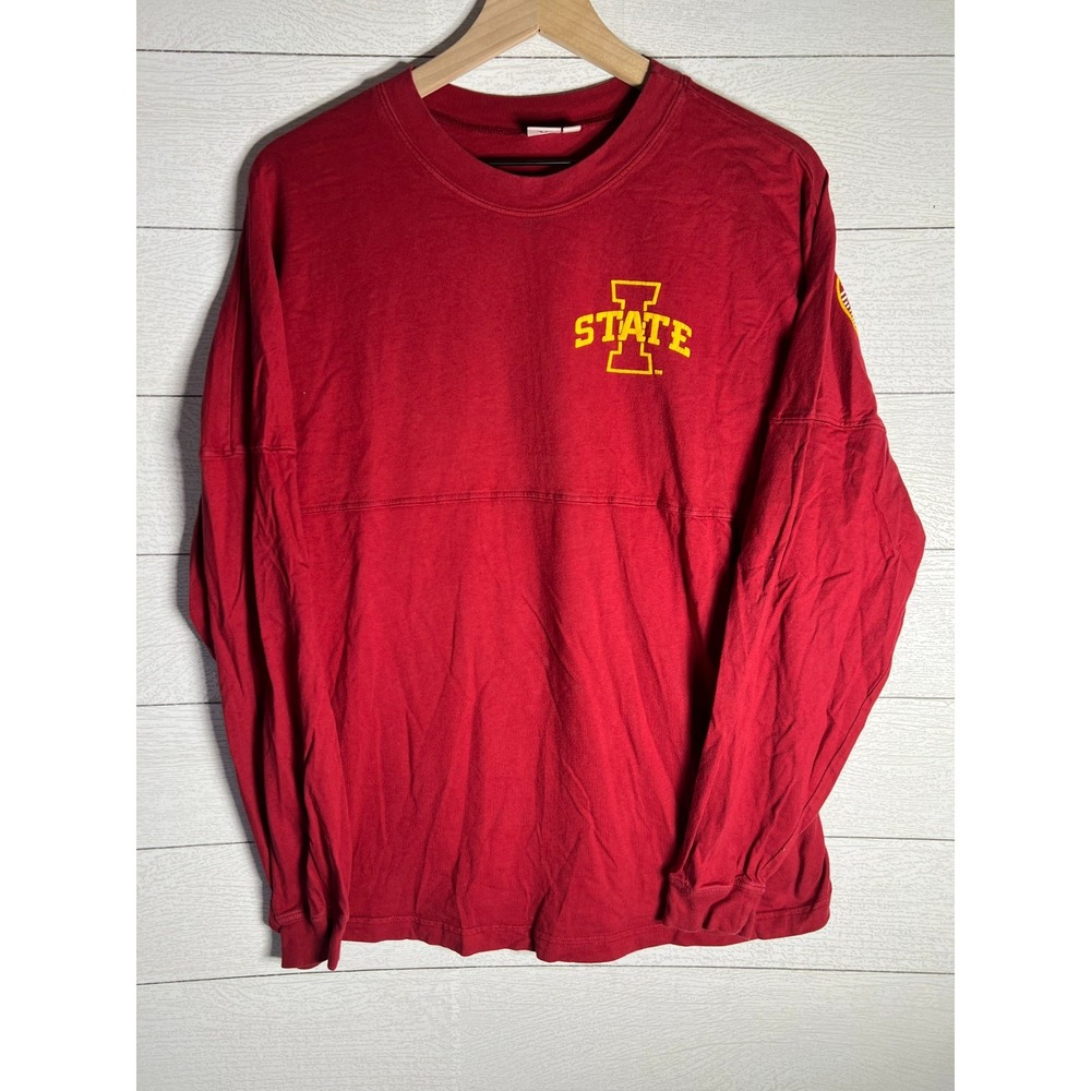 Iowa State Cyclones Shirt Large L‎ Long Sleeve Spirit Jersey Cardinal Red NCAA